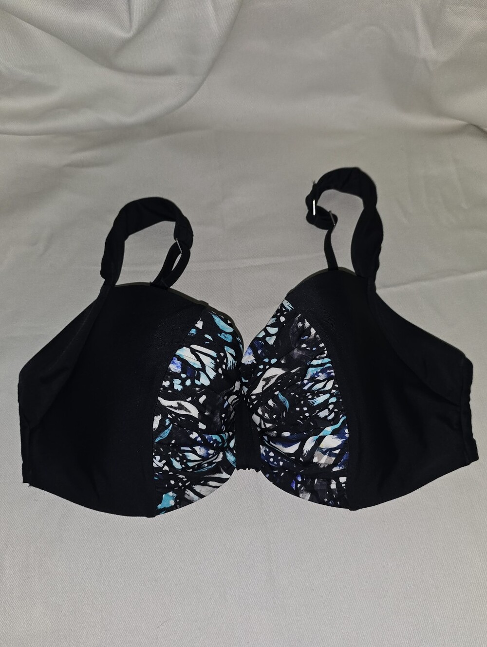 Panache Swim Bikini Top Annalise Only Swim sz 36E Multicolored Padded Underwire